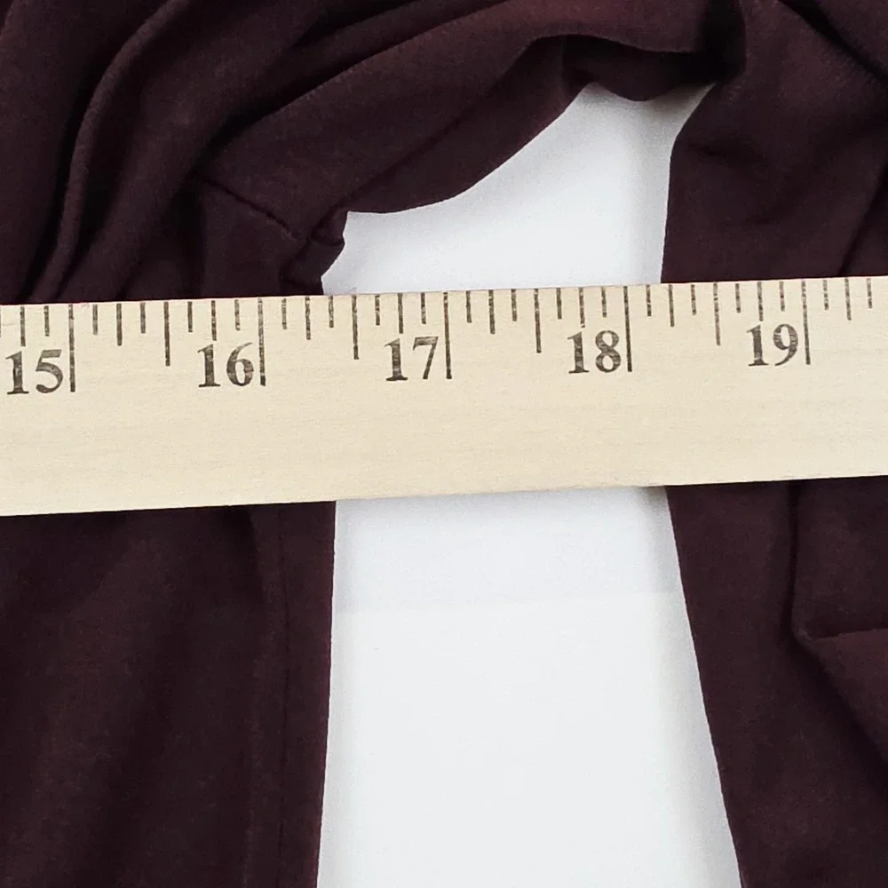 Michael Michael Kors Dress Womens S Burgundy Ruffle Belted Long‎ Sleeve Casual